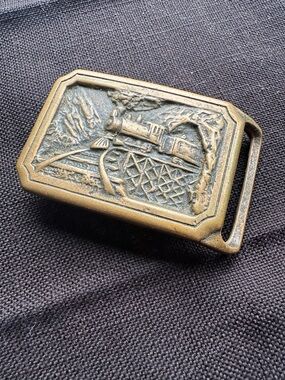 Vintage Train Brass Belt Buckle